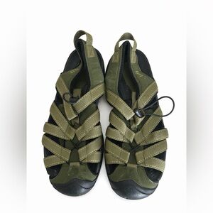 Land’s End Olive Green Spirts Sandals